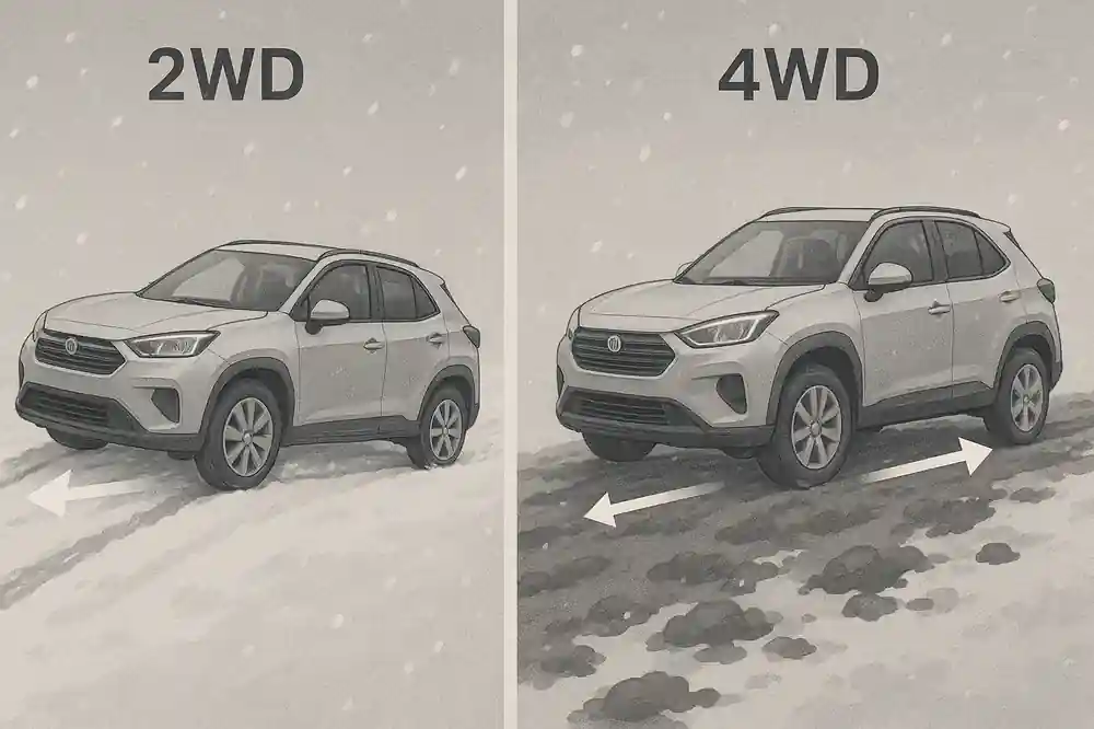 ヤリスクロス ハイブリッドの2wdと4wdの雪道の違い