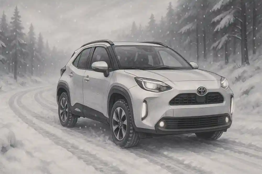 ヤリスクロスのハイブリッド4wd雪道